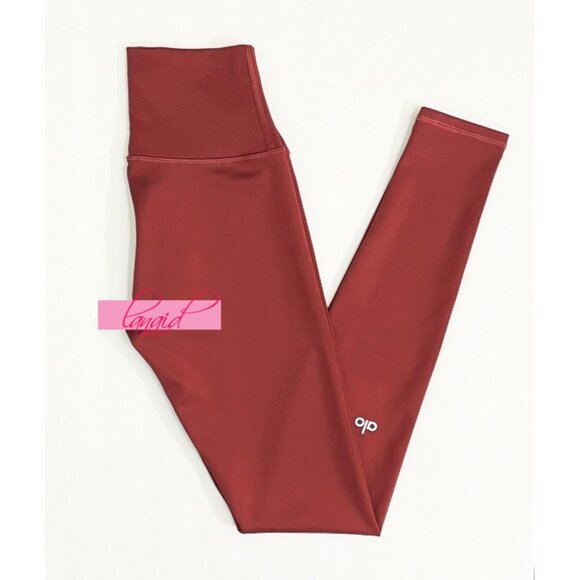 Alo High-Waist Airlift Leggings Terracotta Hi-Rise Waisted Full-Length Tights XS - Picture 5 of 10